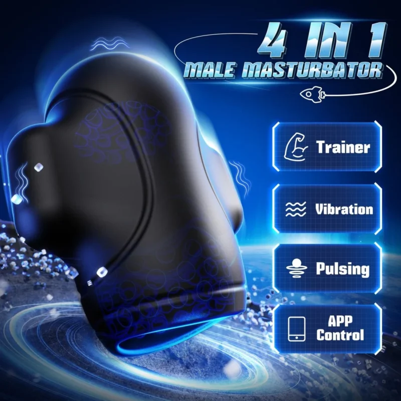 Upgraded App Control 4 in 1 Penis Trainer Vibrating Masturbation Cup - Image 4