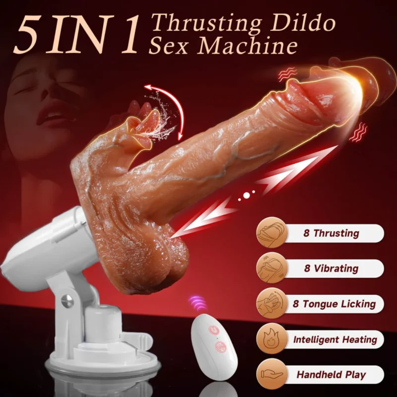 Realistic Thrusting and Vibraing and Licking Sex Dildo with Smart Heating - Image 7